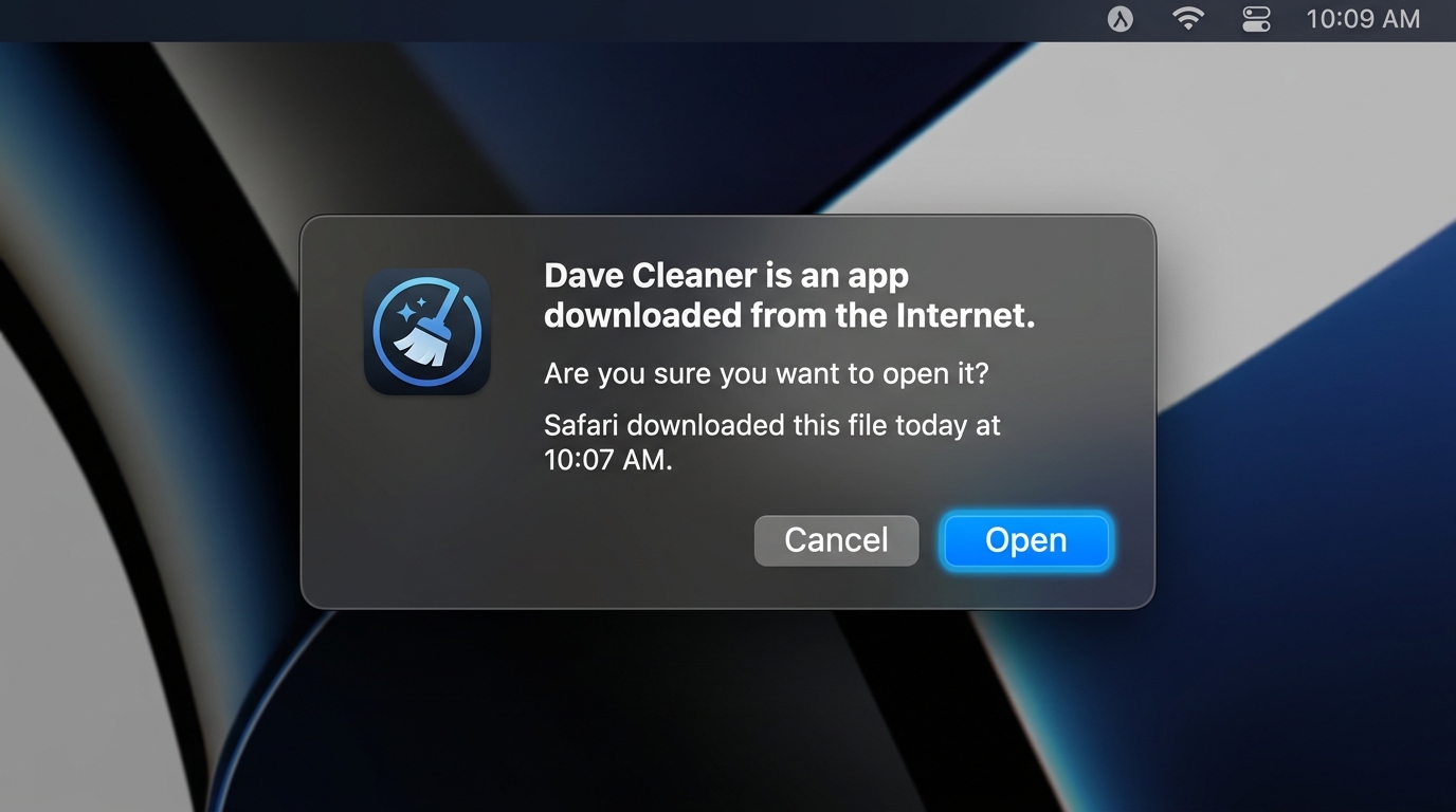 macOS Finder Open confirmation alert